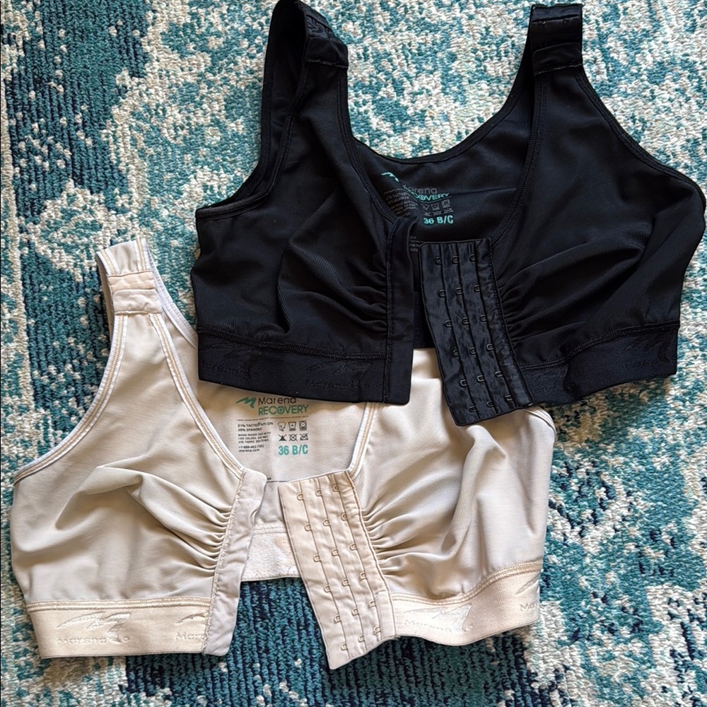 Cream and Black Recovery ❤️‍🩹 Bras for Seamless Support (set of 2)